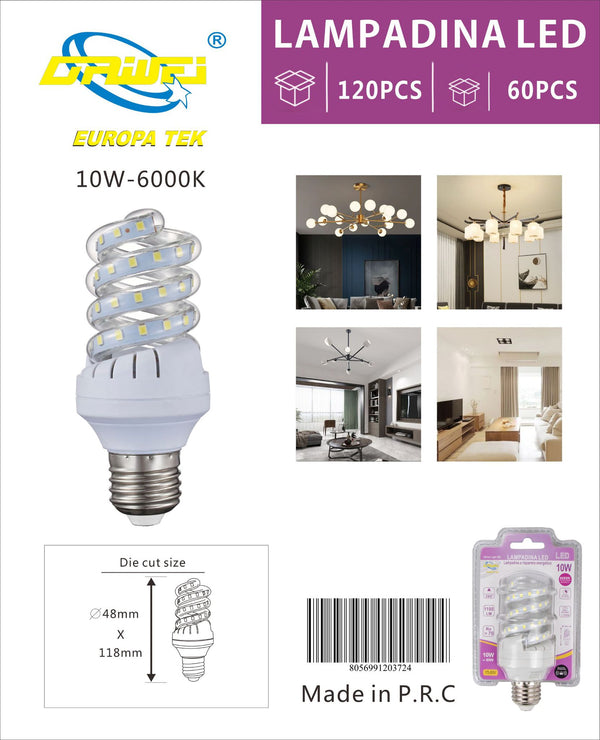 Lampadina LED a spirale — 10 W, E27
