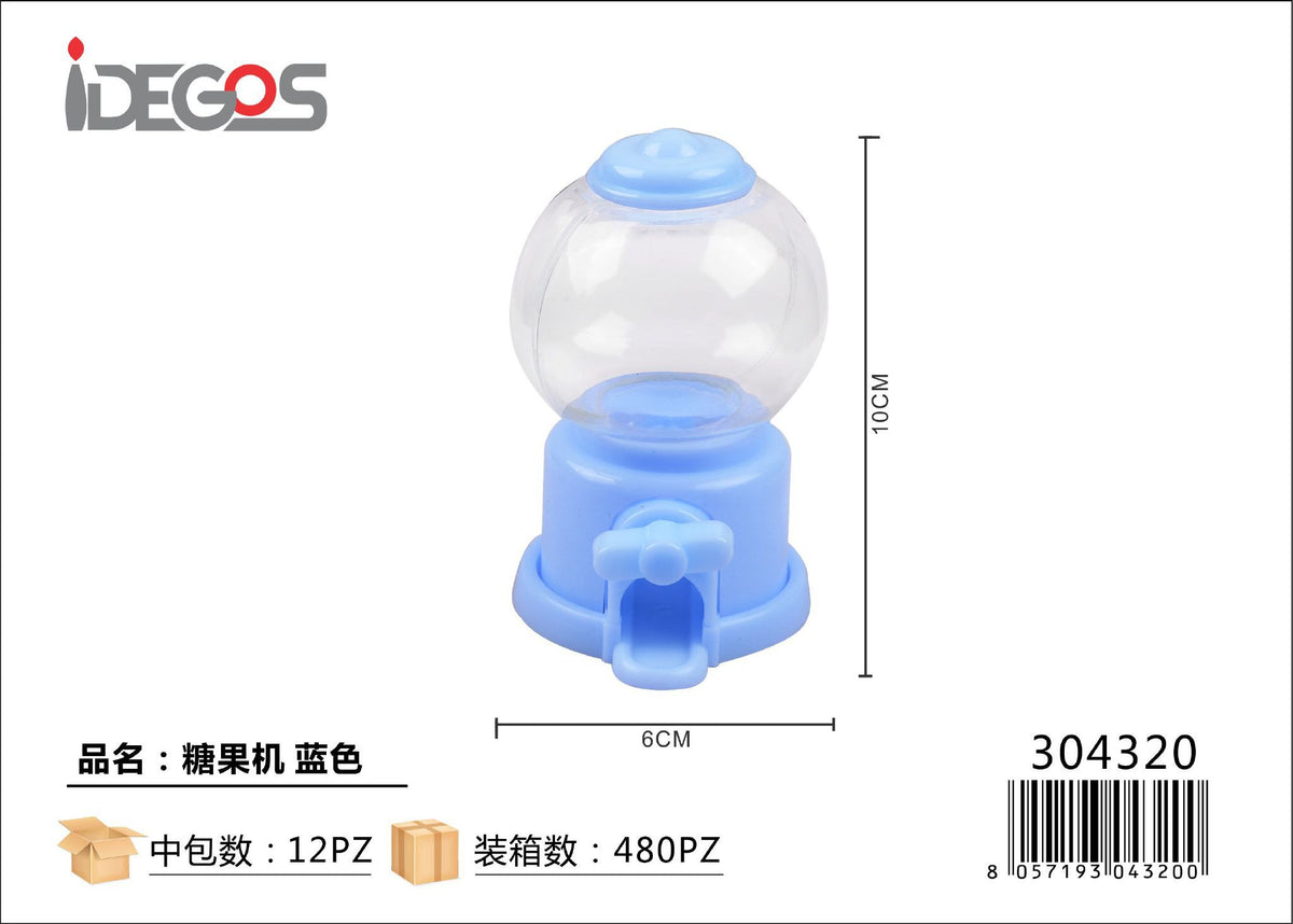 Mini distributore decorativo in plastica per bomboniere, celeste