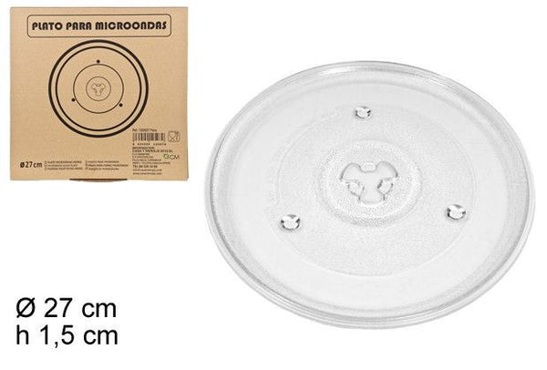 C.M PIATTO GIRADISCHI IN VETRO PER MICROONDE 27CM