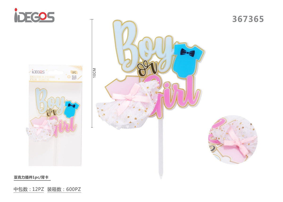 Decorazione per torta Baby Shower in acrilico