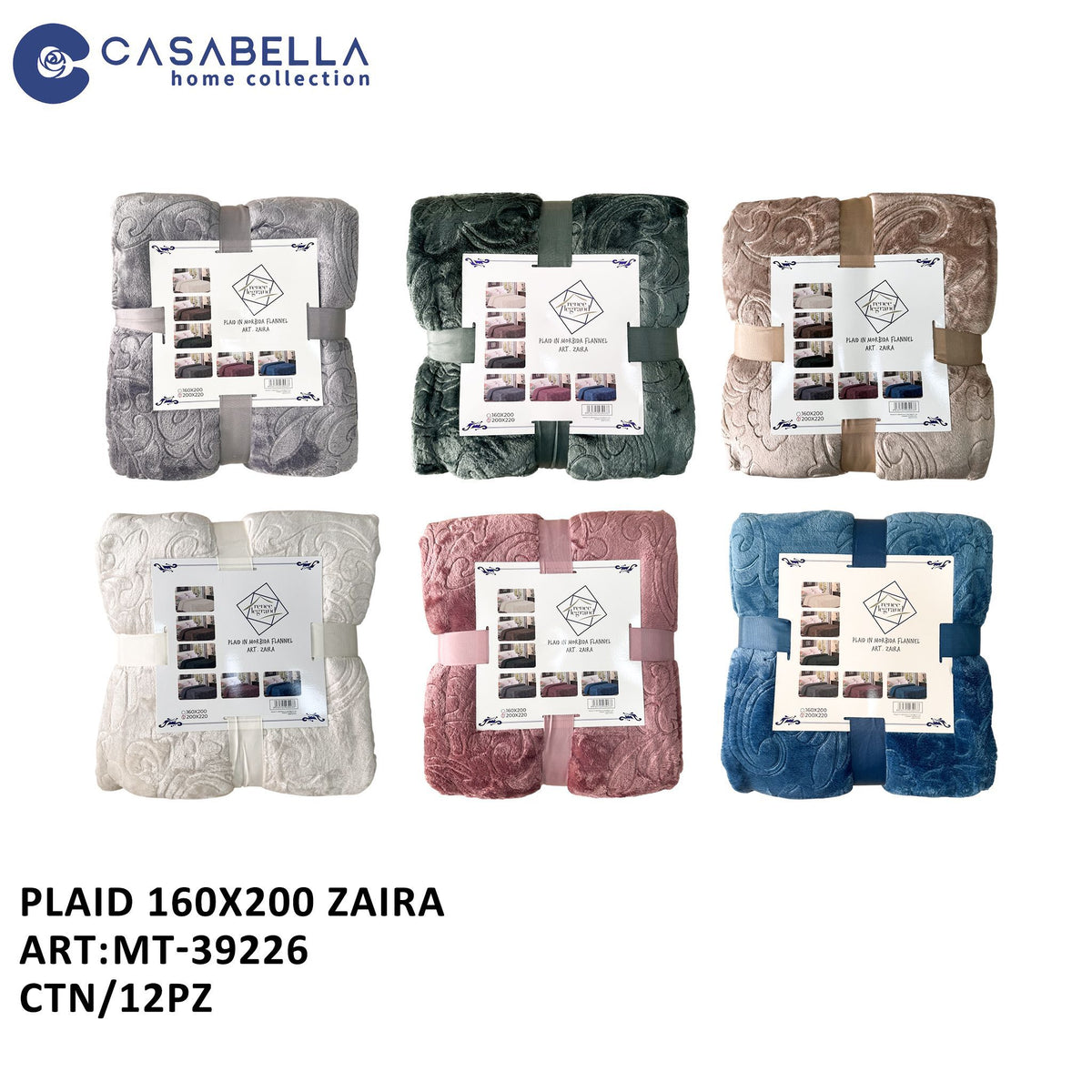 Plaid Zaira in flanella, 160×200 / 200×220