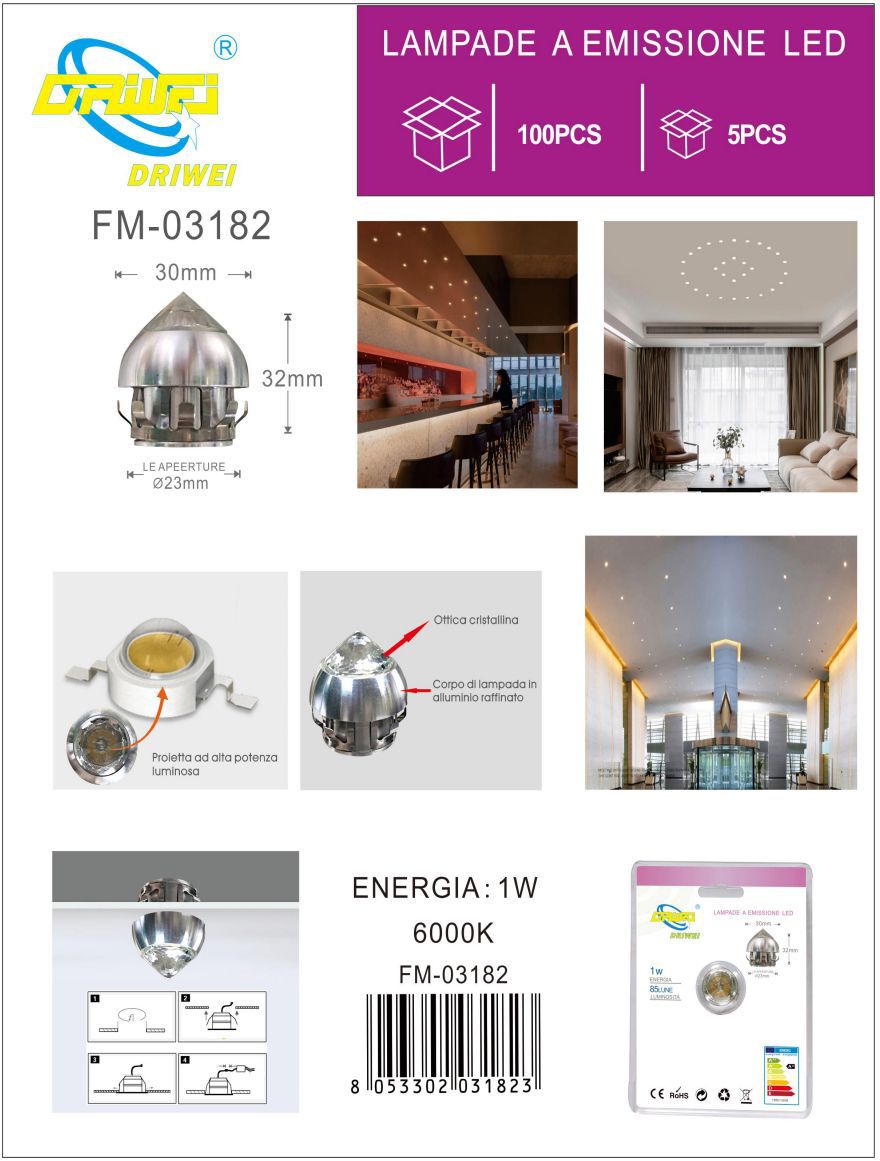 Faretto da soffitto — 1 W