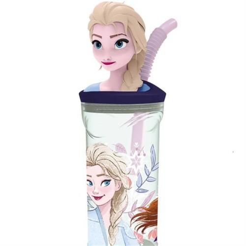 Tazza, bicchiere o borraccia – BICCHIERE 3D CON CANNUCCIA FROZEN
