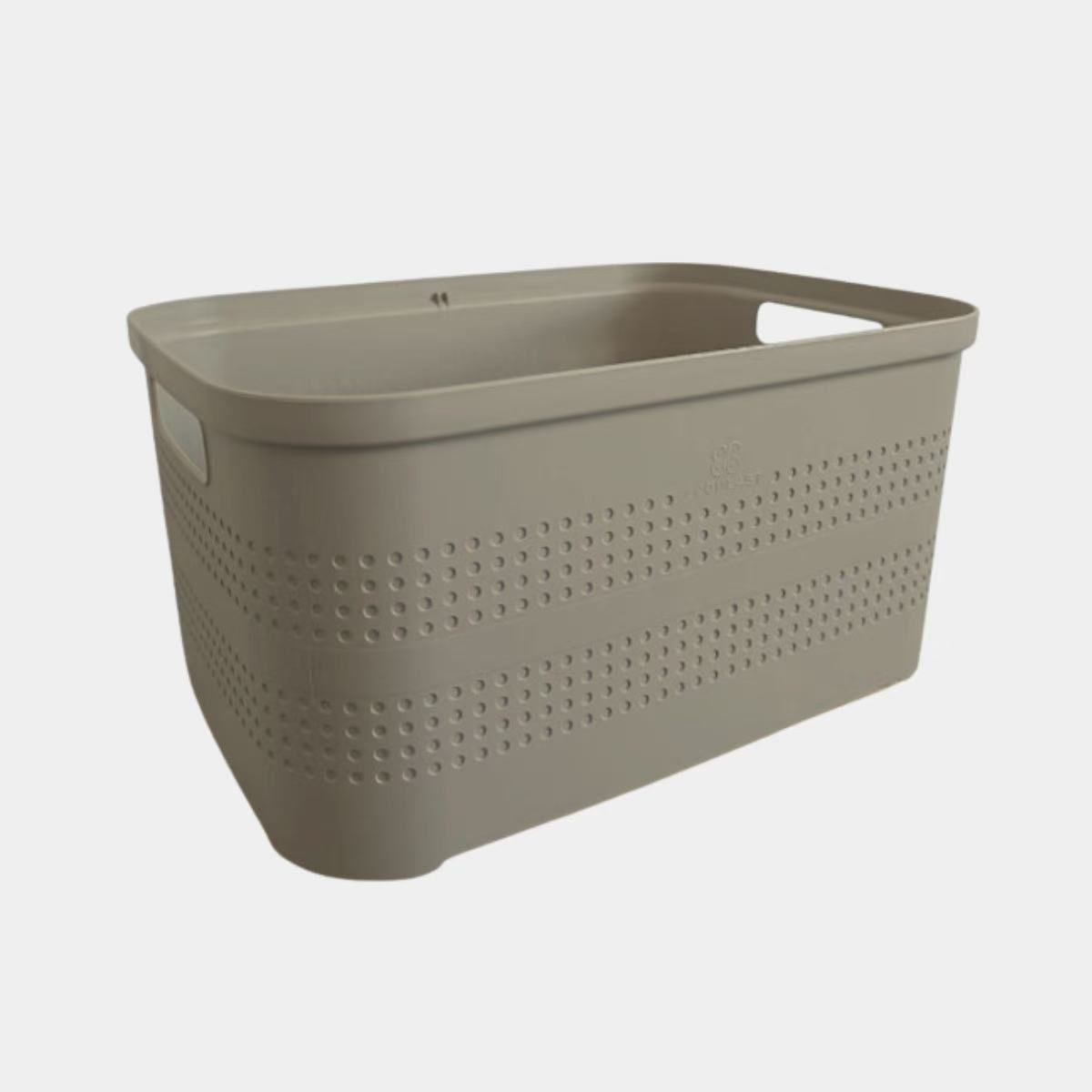 ECO.CESTA PLASTICA MEDIA 37X27X18H CAPPUCCINO