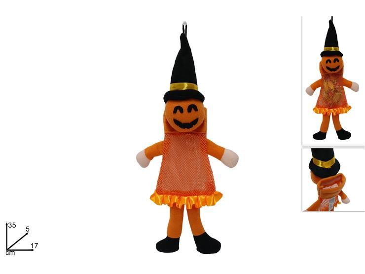Sacchetto portadolci Halloween a forma di zucca, 35 cm