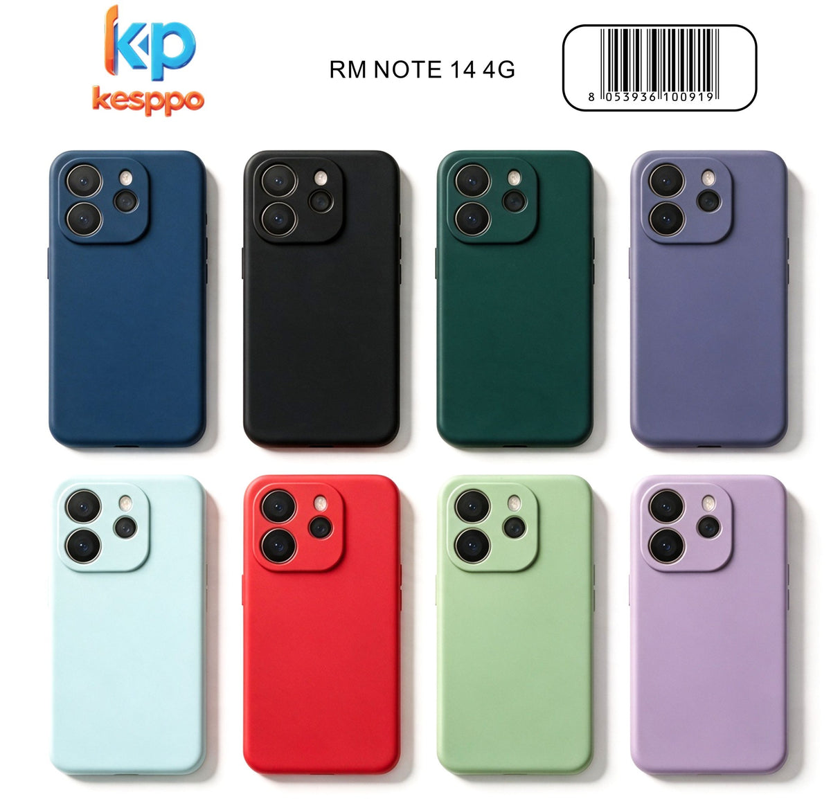 Custodia per Redmi NOTE 14 4G – a tinta unita, in silicone, con aperture sagomate