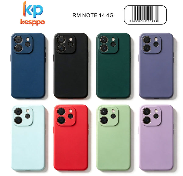 Custodia per Redmi NOTE 14 4G – a tinta unita, in silicone, con aperture sagomate