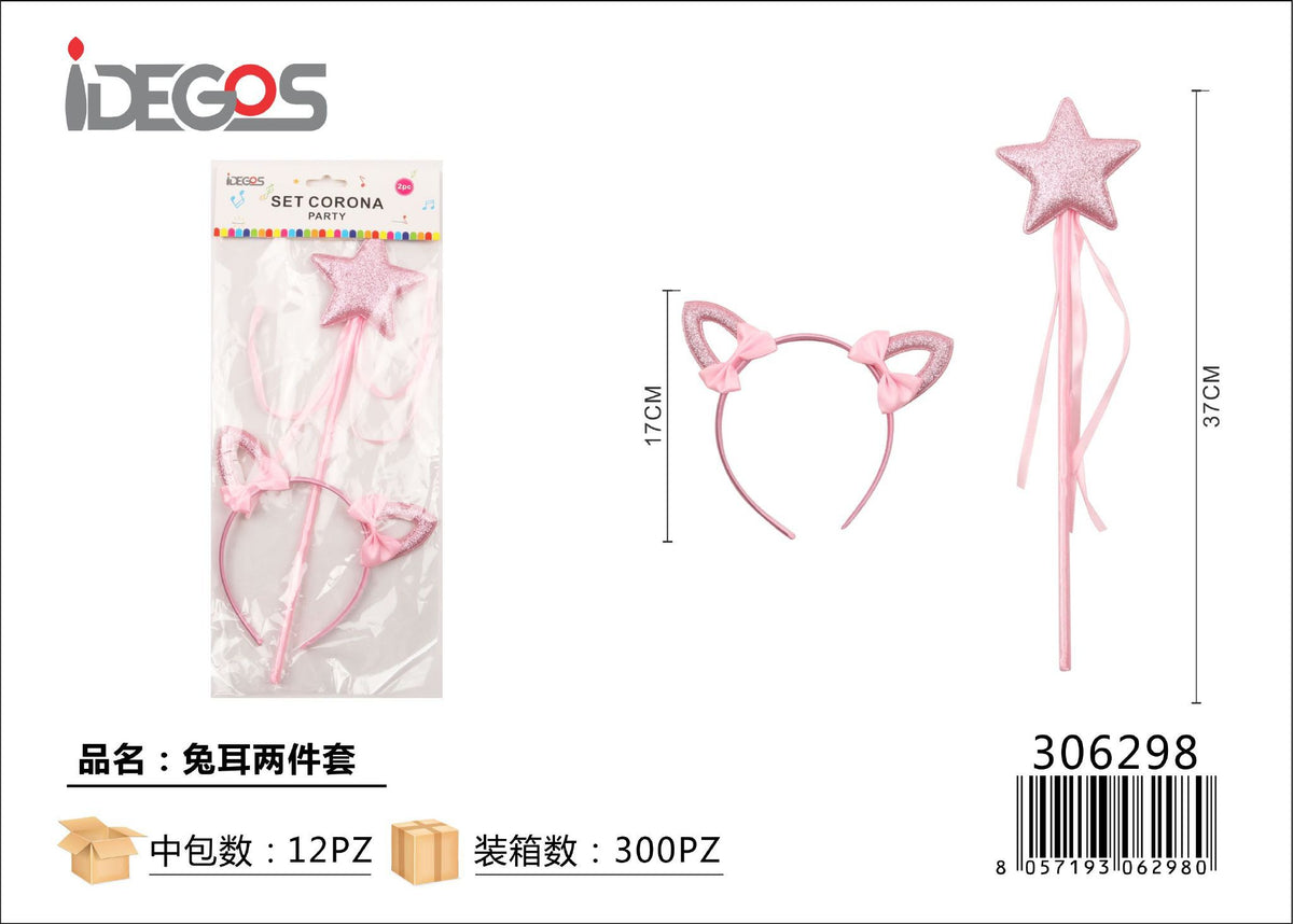 Set di accessori con orecchie da coniglio, 2 pezzi