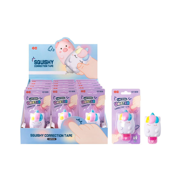 Colla o nastro da ufficio – SQUISHY CORRECTION TAPE UNICORNO SINGOLO IG1909