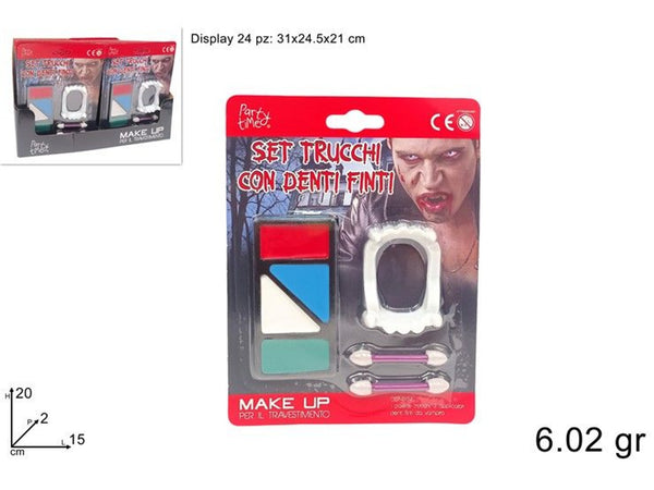 Kit trucco Halloween con denti finti