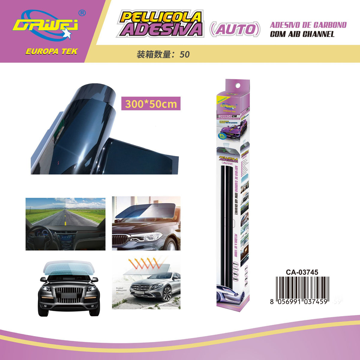 Pellicola per vetri auto