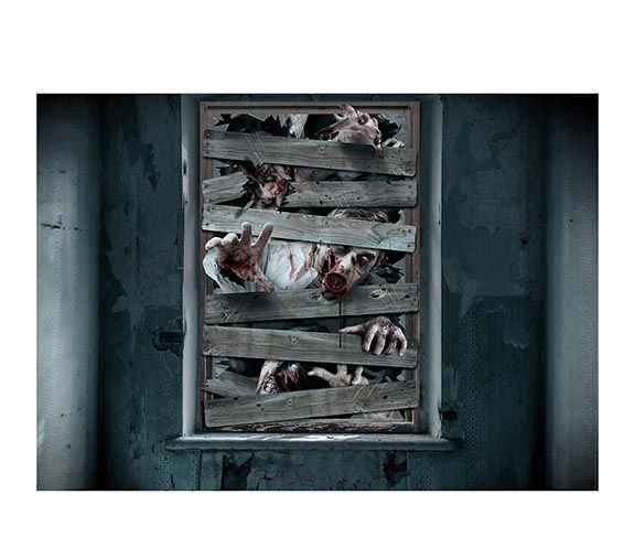 Decorazione per finestra Halloween con zombie, 80 × 120 cm