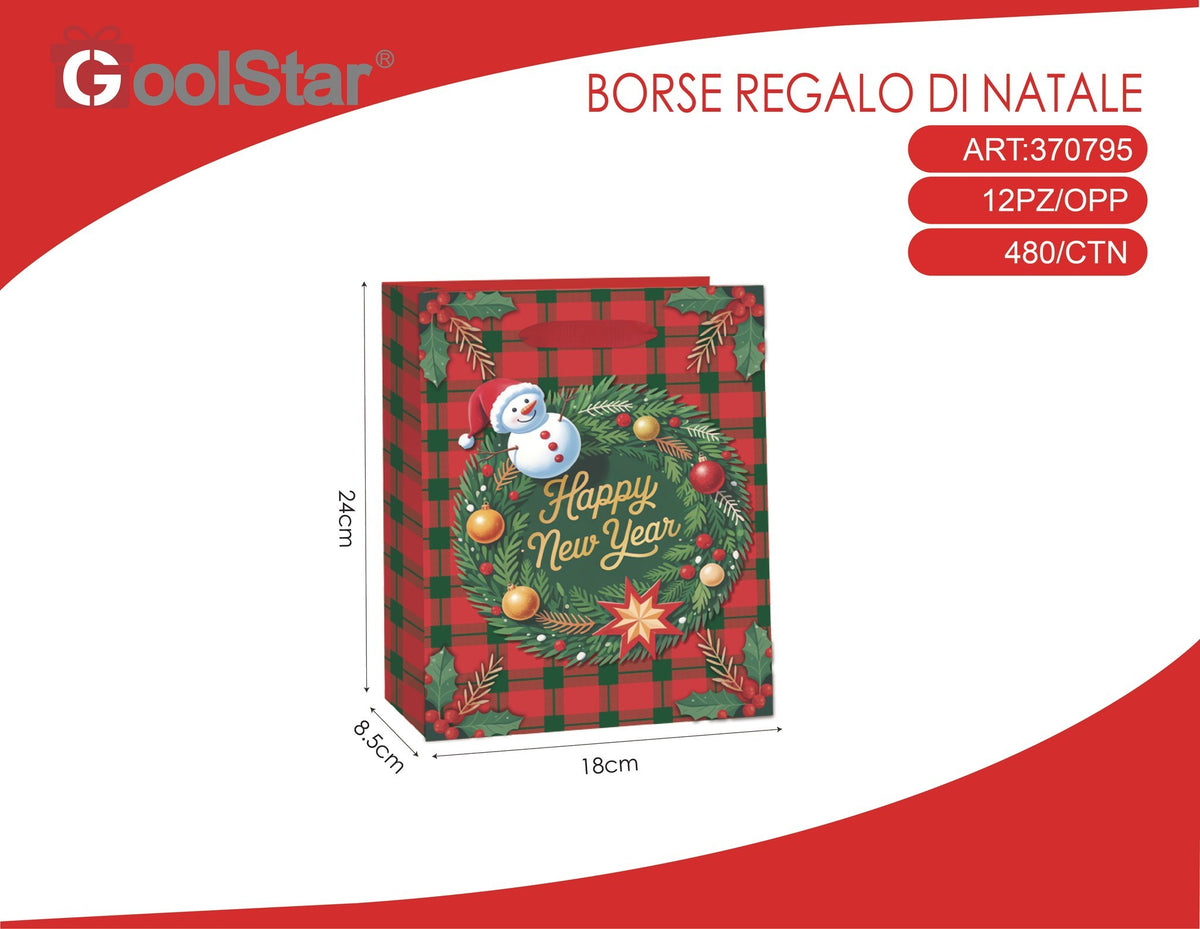 Buste regalo Happy New Year a quadri