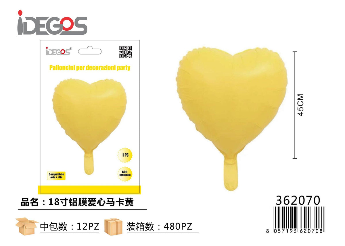 Palloncino foil a cuore pastello, 18 pollici