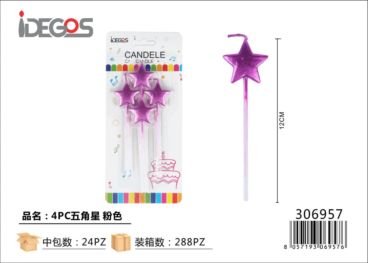 Candeline a stella, 4 pezzi