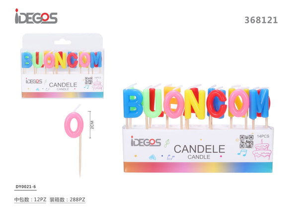 Candela buon compleanno colorati