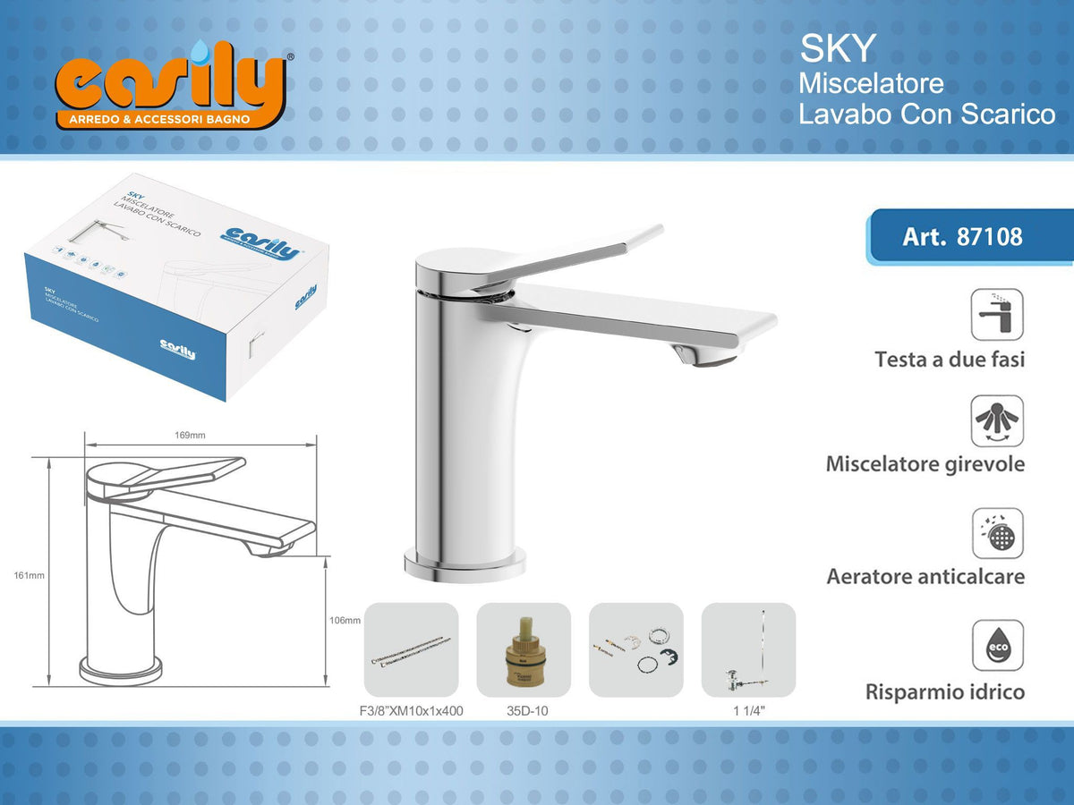 Miscelatore monocomando per lavabo SKY