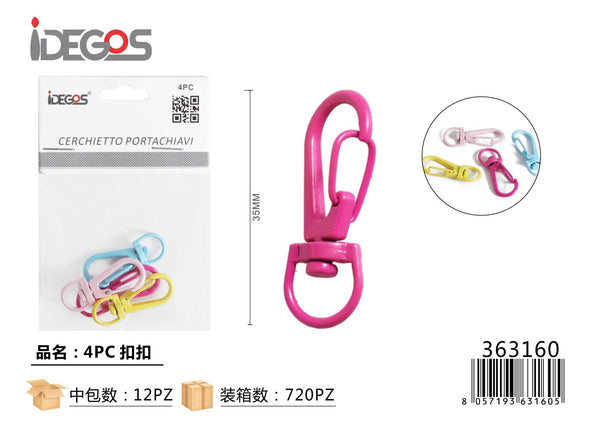 Set di 4 agganci per accessori, colori assortiti
