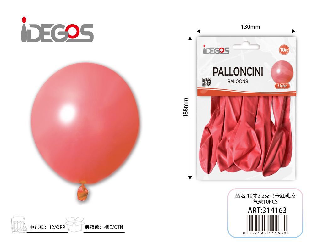 Palloncini in lattice pastello, 10 pollici, 10 pezzi, serie 2,2 g