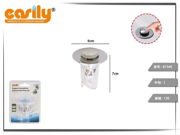 Tappi pop-up per lavabo con guida trasparente