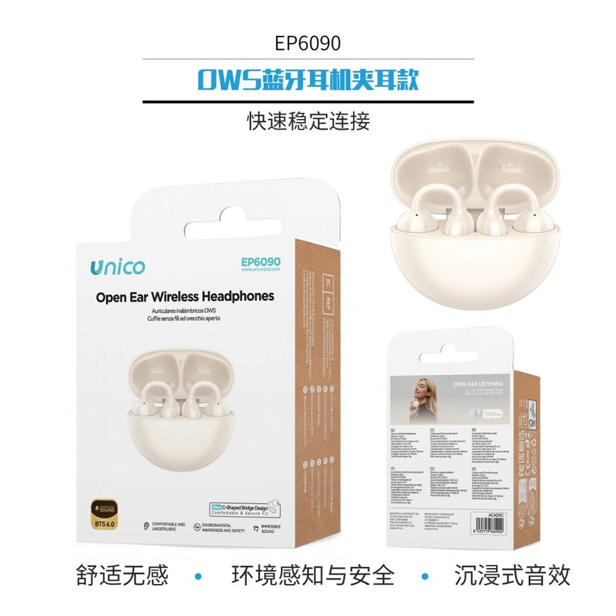 EP6090 Auricolari Bluetooth OWS a Clip