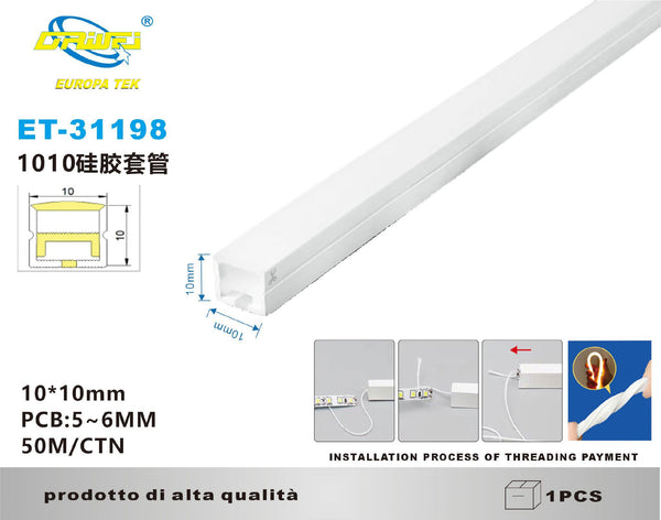 Guaina in silicone per striscia luminosa