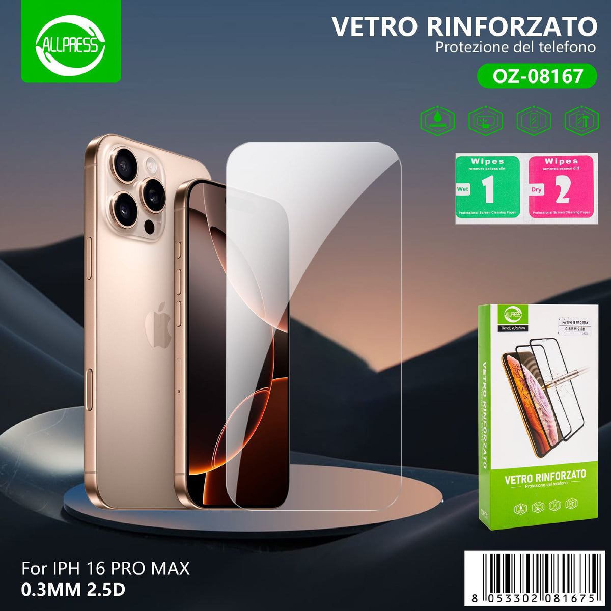 Pellicola per iPhone 16 Pro Max
