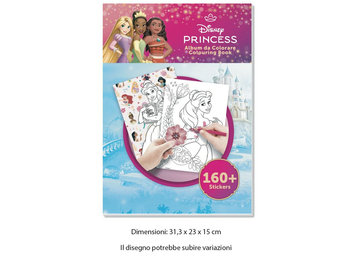 Album da colorare Disney Princess con adesivi