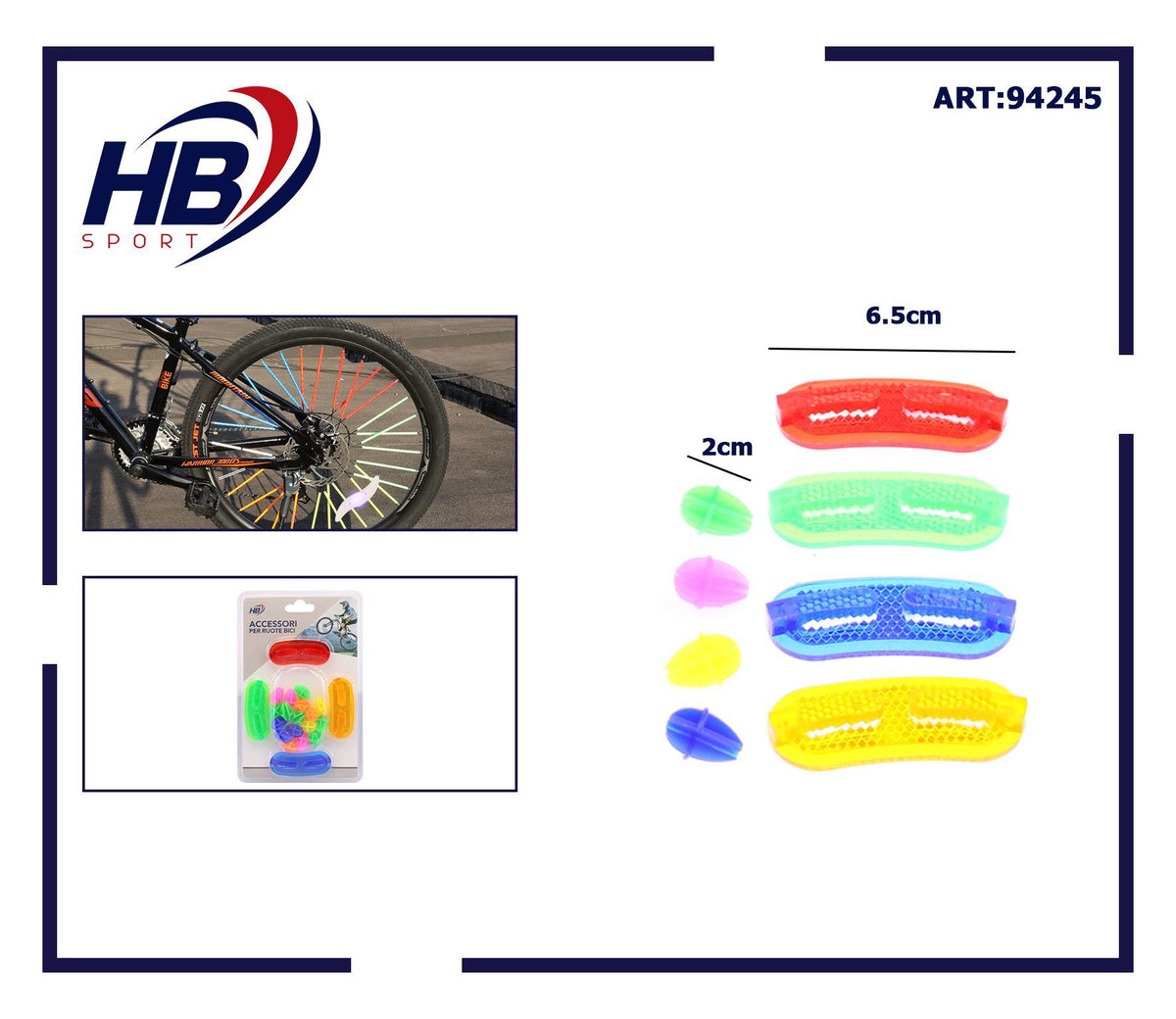 Set accessori colorati per raggi della bicicletta