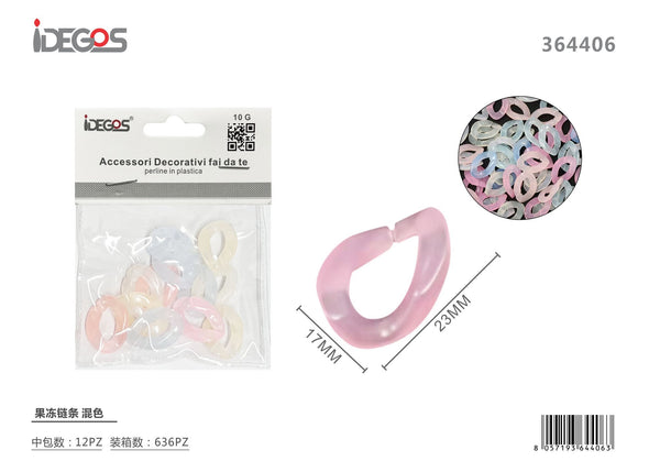 Anelli a catena decorativi, colori assortiti