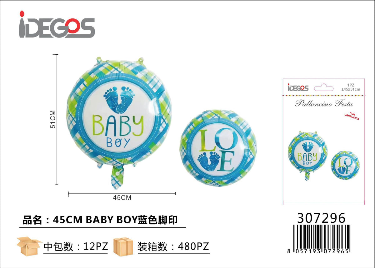 Palloncino foil Piedino Baby, 45 cm