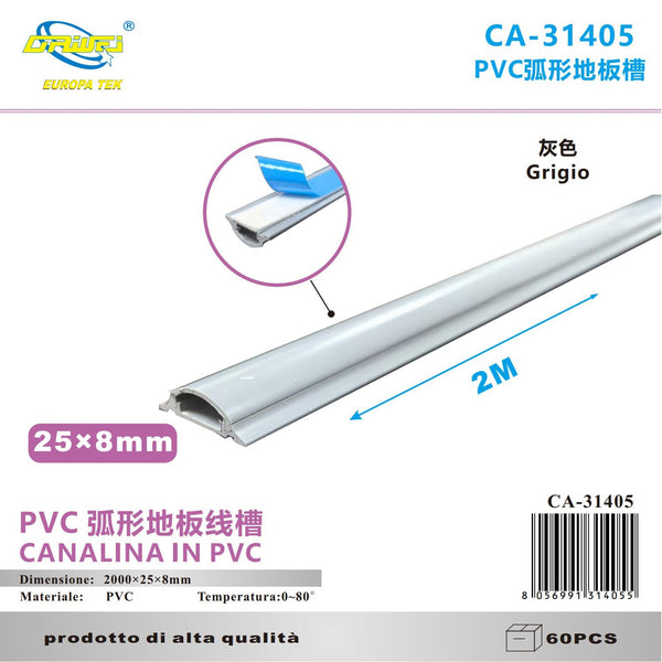 Canalina per cavi in PVC — 25 × 8 × 1.1 mm