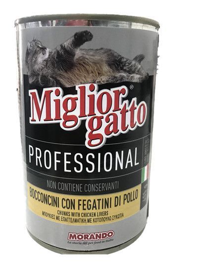 Bocconcini per gatti Migliorgatto con fegatini di pollo 405 g