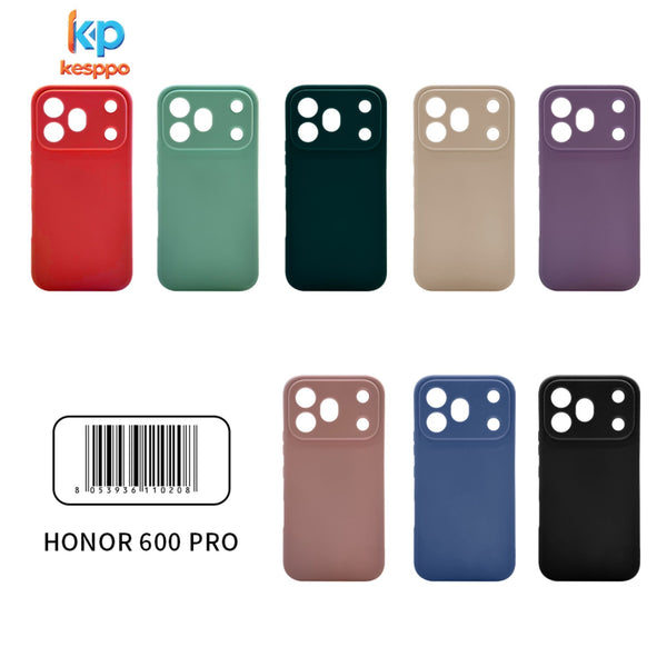 Custodia per Honor 600 Pro – a tinta unita, in silicone, con aperture sagomate