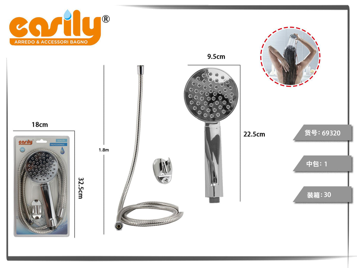 Kit doccetta con piastra a specchio e manico diritto