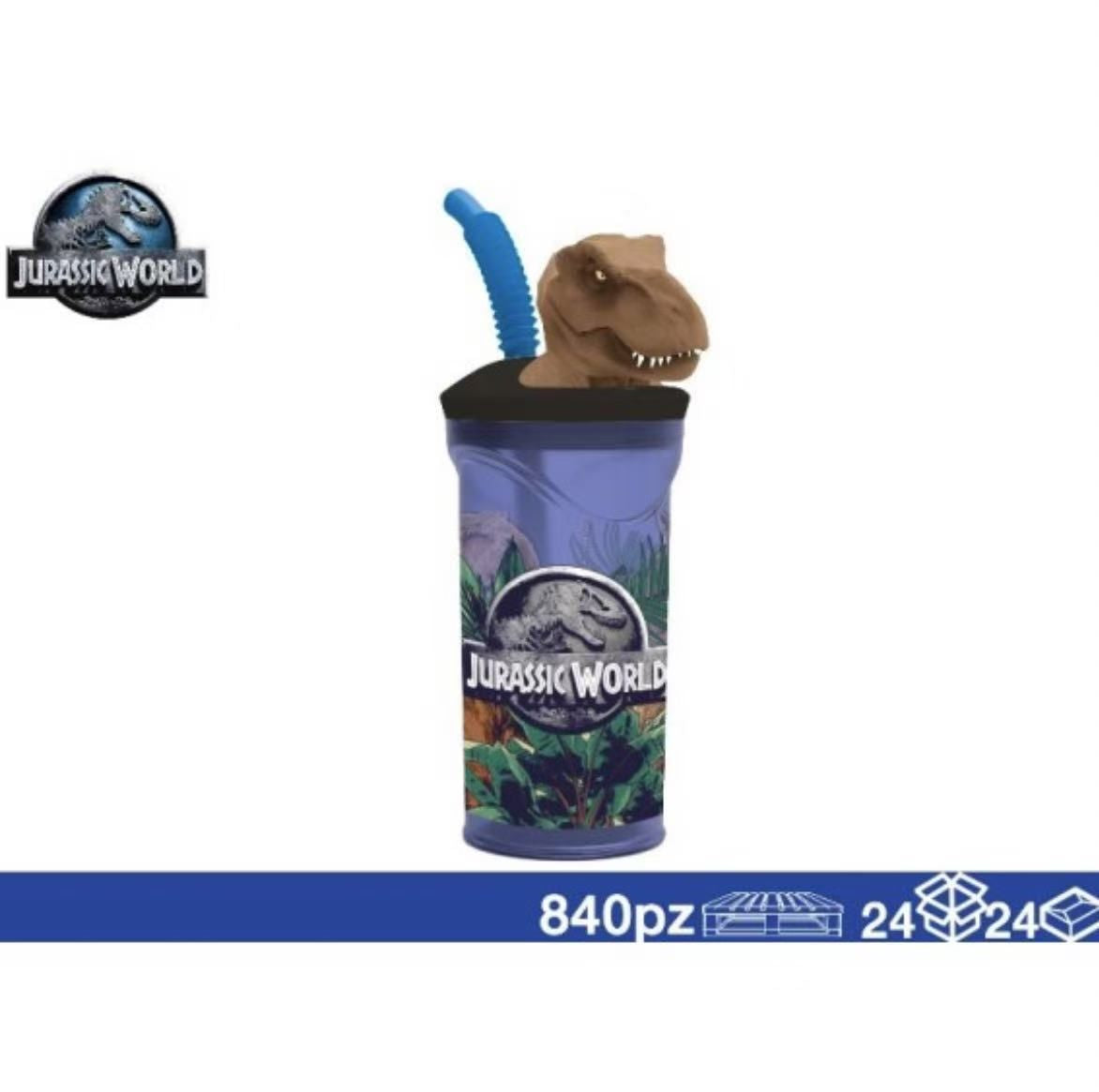 Tazza, bicchiere o borraccia – BICCHIERE 3D CON CANNUCCIA JURASSIC