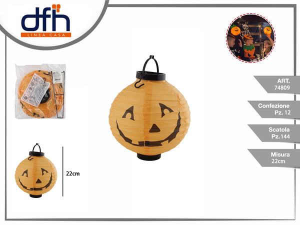 Lanterna Halloween a zucca da appendere, 22 cm