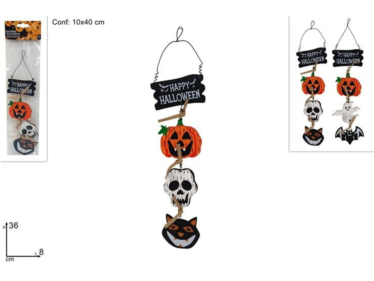 Decorazione Halloween in legno da appendere, 8 × 36 cm
