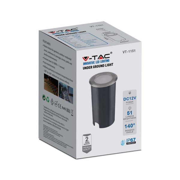 Segnapasso LED interrato V-TAC 1 W 12 V 3000 K IP67