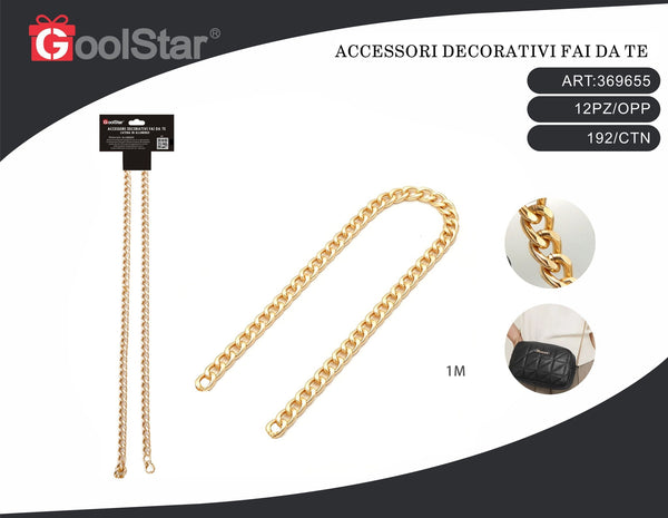 Catena decorativa GoolStar FY972 in alluminio, oro, 1 m