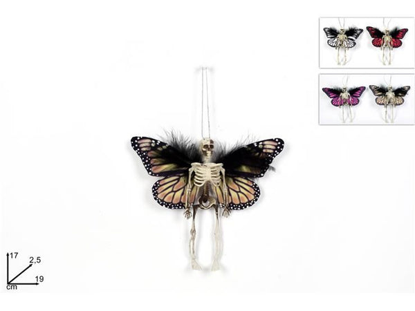 Scheletro farfalla Halloween da appendere, 19 cm