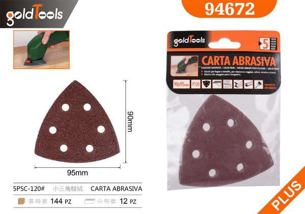 Carta abrasiva triangolare piccola, grana 120