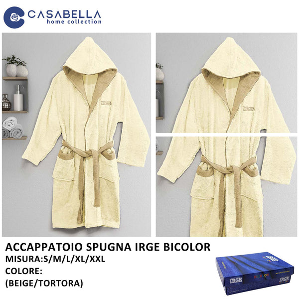 Accappatoio Spugna Irge Bicolor Beige/tortora