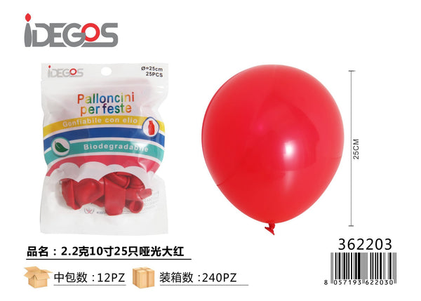 Palloncini in lattice opachi, 10 pollici, 25 pezzi, serie 2,2 g