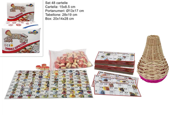 Tombola napoletana con 48 cartelle e cestino