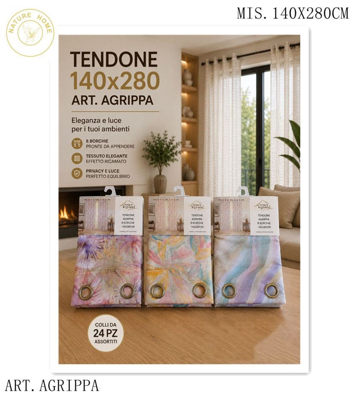 TENDE AGRIPPA 140X280CM