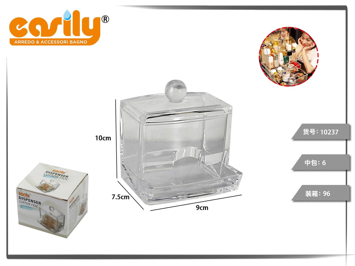 Dispenser trasparente per cotton fioc