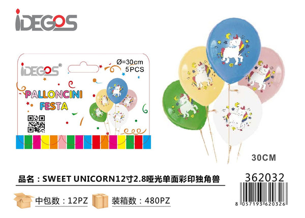Set di palloncini in lattice unicorno