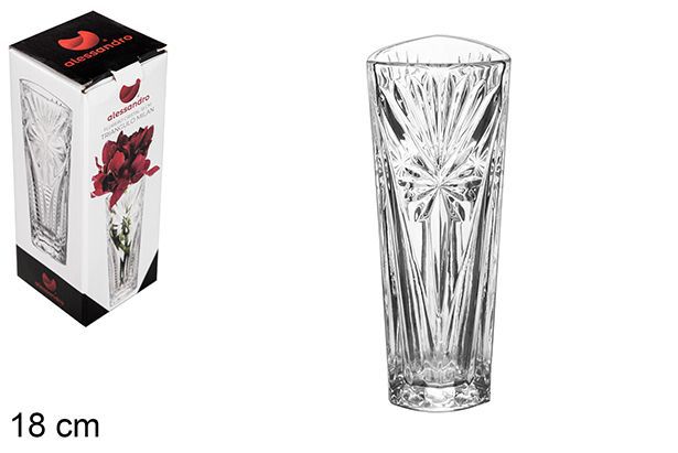 C.M VASO VETRO TRIANGOLO MILANO 18CM