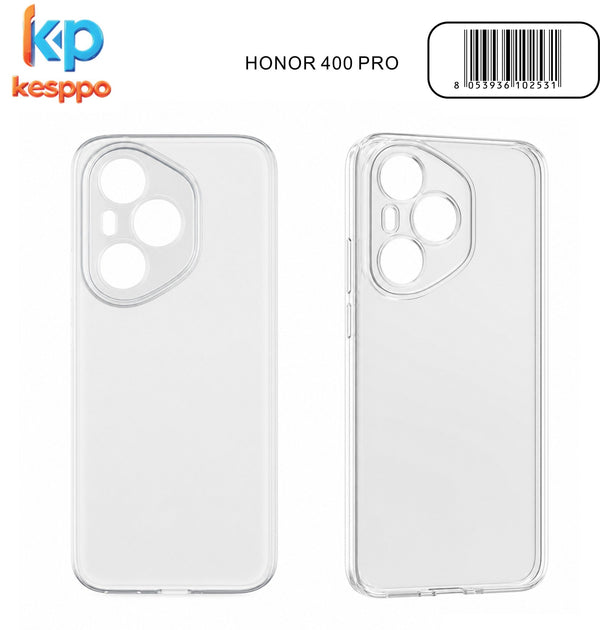 Custodia per Honor 400 Pro – trasparente, in silicone, con aperture sagomate